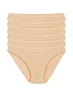 Pamuklu Ten 6'lı Paket Kadın Bikini Külot Yıldız 2124 Ten