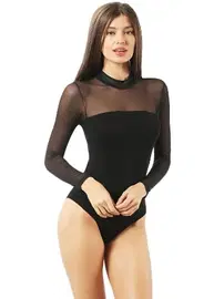 Özkan Pamuklu Tül Detaylı Uzun Kollu Yarım Balıkçı Kancalı Çıtçıtlı Body Özkan 22779