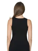 Pamuklu Yakası Dantelli Kalın Askılı Kadın Atlet Özkan 25348  Siyah görsel 6