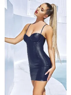 Pink Night Parlak Lacivert Seksi Kadın Elbisesi Pink Night 4411