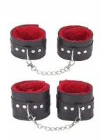 Peluşlu Fantezi Harness Kelepçe Seti missisX 6030 Siyah