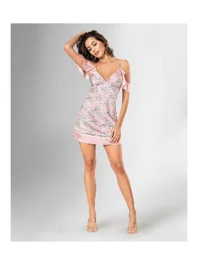 Ahu Lingerie Pembe Çiçekli Sabahlıklı Gecelik Takım Ahu Loriva 1851 - Alternatif Görünüm