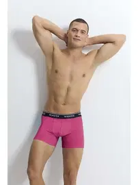 Wooster Pembe Erkek Boxer Strech Cotton Wooster W-064 - 3 Adet
