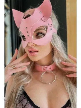 missisX Pembe Fantezi Maske Boyunluk Harness Set missisX 6053 - Alternatif Görünüm