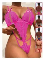 Pembe Fiyonklu Dantel Fantazi Kadın Body For Dreams 8457 Pembe