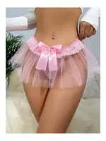 Pembe Külot Tül Kurdele Detaylı Şık Gösterişli Kaliteli Pembe