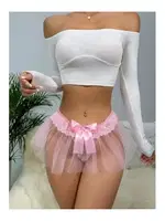 Pembe Külot Tül Kurdele Detaylı Şık Gösterişli Kaliteli Pembe detay görünüm