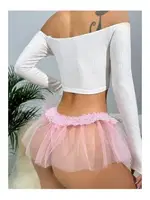 Pembe Külot Tül Kurdele Detaylı Şık Gösterişli Kaliteli Pembe görsel 4