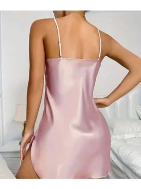 Lily Bianca Pembe Saten Askılı Kadın Gecelik Lily Bianca 455 - Alternatif Görünüm