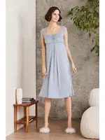 Penye Dantelli Kare Yaka Gecelik Sabahlık Takım Pierre Cardin 4005  görsel 8