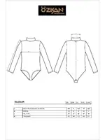 Penye Likralı Pamuklu Balıkçı Dik Yaka Uzun Kollu Kancalı Çıtçıtlı Örme Body Özkan 0614 Siyah görsel 7