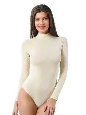 Özkan Penye Likralı Pamuklu Balıkçı Dik Yaka Uzun Kollu Kancalı Çıtçıtlı Örme Body Özkan 0614