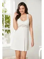 Penye Transparan Dantelli Gecelik Sabahlık Takım Pierre Cardin 4020  Ekru görsel 29