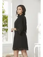 Penye Transparan Dantelli Gecelik Sabahlık Takım Pierre Cardin 4020  Siyah görsel 4