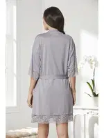 Penye Transparan Dantelli Gecelik Sabahlık Takım Pierre Cardin 4020  görsel 8