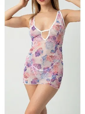 Phevos Phevos Desenli Göğüs Dekolteli Gecelik 012-002216