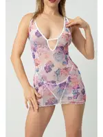 Phevos Desenli Göğüs Dekolteli Gecelik 012-002216 detay görünüm