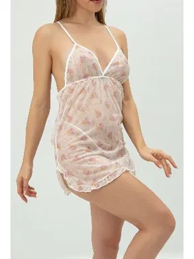 Phevos Phevos Desenli Göğüs Dekolteli Gecelik 012-002251