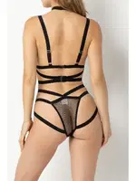 Phevos Fantezi Sütyen Takım Fİle Şeritli 012-002224 Siyah görsel 4