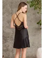 Pierre Cardin 605 Saten Dantel Gecelik Siyah görsel 9