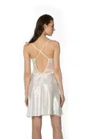 Dantelli Saten Askılı Kadın Gecelik Pierre Cardin 608 Ekru görsel 11