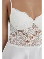 Dantelli Kaplı Kısa Askılı Saten Gecelik Pierre Cardin 627 Ekru görsel 14