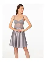 Dantelli Kaplı Kısa Askılı Saten Gecelik Pierre Cardin 627 görsel 9