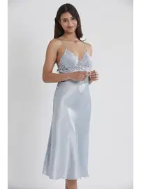 Pierre Cardin Sırt Dekolteli Çapraz Askılı Saten Dantel Gecelik Pierre Cardin 900 