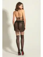 Pileli Transparan Fantezi Gecelik Takım Gallipoli MGP6352 Siyah farklı açı