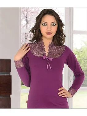 Polkan Dantel Detaylı Uzun Kollu T-Shirt Polkan 2077