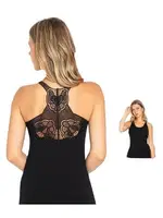 Sırtı Güpürlü Kadın Atlet Polkan 2321 Siyah