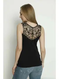 Polkan Sıfır Kol Sırtı Güpürlü Kadın Atlet Polkan 2337