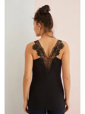 Polkan V Kesim Sırtı Güpürlü Bayan Atlet Polkan 2340