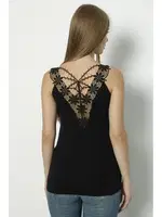 kalın Askılı Sırtı Güpürlü Bayan Atlet Polkan 2372 Siyah