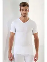 Premium Erkek Siyah Beyaz Gri V Yaka T-shirt Arma Yıldız 1003 - 3 ADET Görsel detay görünüm
