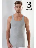 Premium Gri Erkek Atlet 3'lü Paket Arma Yıldız 1001 - 3 ADET Gri