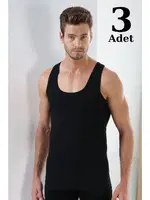 Premium Siyah Erkek Atlet 3'lü Paket Arma Yıldız 1001 - 3 ADET Siyah