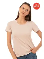 Premium Yumuşak Rahat Kumaş Viskon Bisiklet Yaka Kısa Kollu Örme T-shirt Özkan 26976 Ten görsel 7