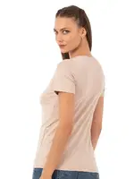 Premium Yumuşak Rahat Kumaş Viskon Bisiklet Yaka Kısa Kollu Örme T-shirt Özkan 26976 Ten görsel 8