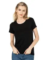 Premium Yumuşak Rahat Kumaş Viskon Bisiklet Yaka Kısa Kollu Örme T-shirt Özkan 26976 Siyah farklı açı