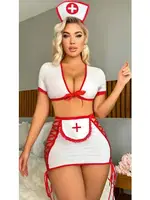 Beyaz Hizmetçi Seksi Kostüm Lily Bianca LB-133 Beyaz