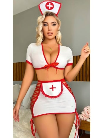 Beyaz Hizmetçi Seksi Kostüm Lily Bianca LB-133