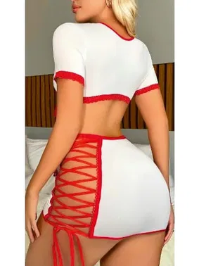 Lily Bianca Beyaz Hizmetçi Seksi Kostüm Lily Bianca LB-133 - Alternatif Görünüm