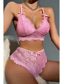 For Dreams Pudra Dantel Bralet Fantazi Bralet Sütyen Takımı For Dreams 8455