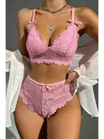 Pudra Dantel Bralet Fantazi Bralet Sütyen Takımı For Dreams 8455 Pudra görsel 5