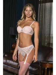 Gallipoli Pudra Danteli Sütyen, String, Jartiyer Ve Çorap 4lü Takım Gallipoli MGP31102