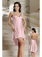 Pudra Sabahlıklı Gecelik İkili Çeyizlik Saten Set İmaj 101 Pudra detay görünüm