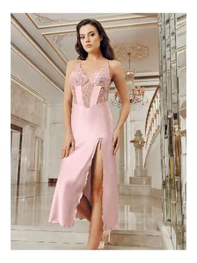 İmaj Kuyruklu Sabahlıklı Gecelik Çeyizlik Saten Set İmaj 4206