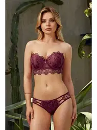 Nurteks Push Up Mor Sütyen Külot Takım Nurteks 4584