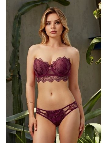 Push Up Mor Sütyen Külot Takım Nurteks 4584